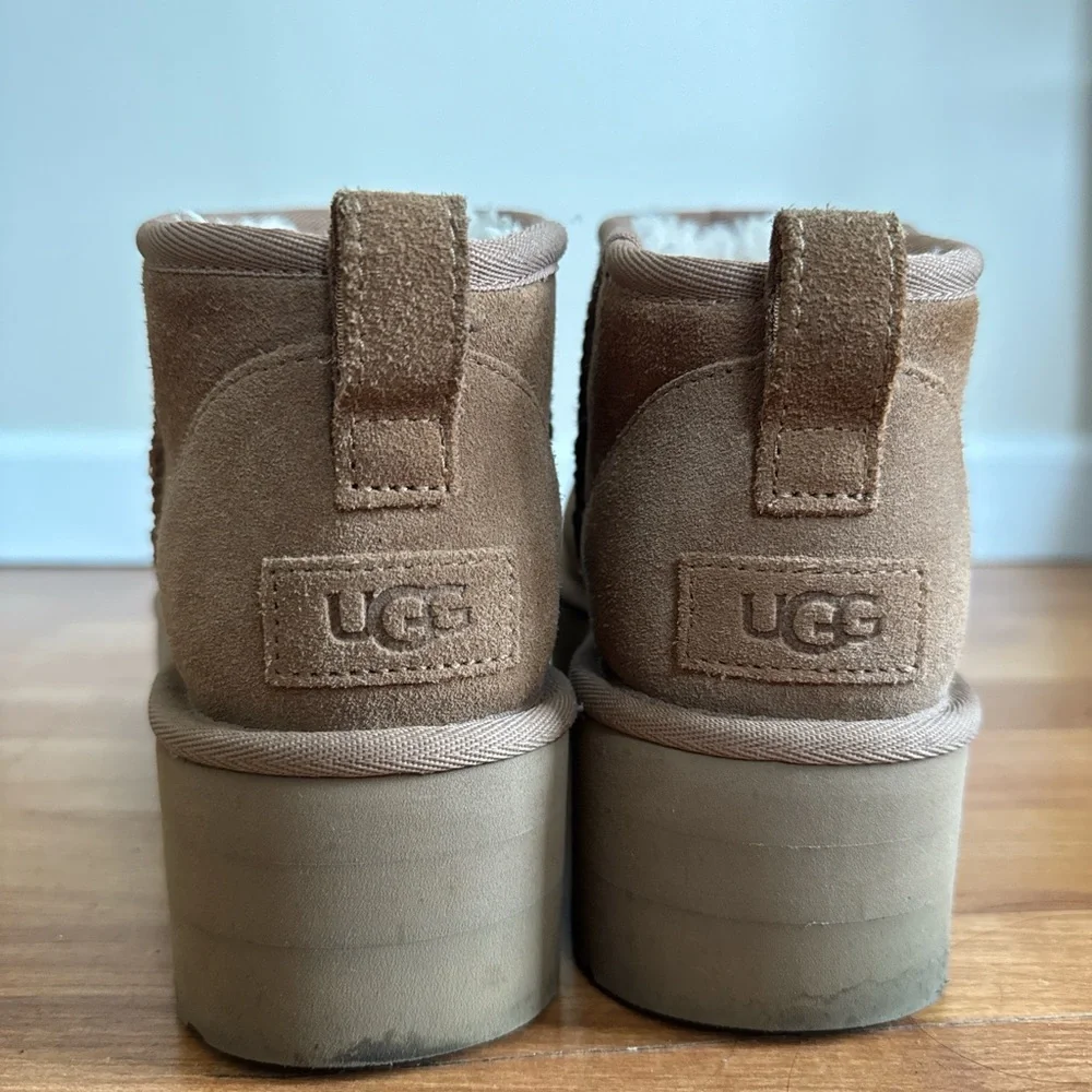 UGG Brown Suede Platform Boots - Picture 3 of 5